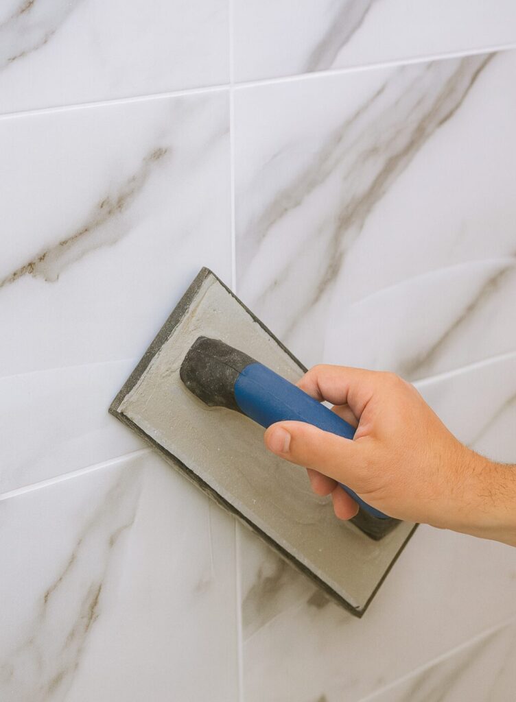 Can I Put New Grout Over Old Grout? Using a grout float to grout fresh grout over old.