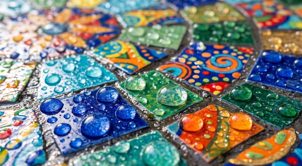 water beading on tile